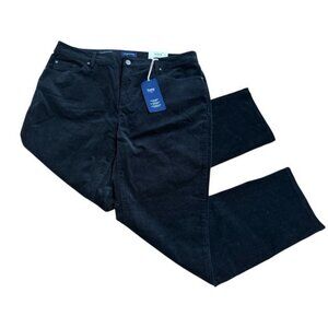 Charter Club Size 14 Lexington Corduroy Straight Leg Jeans Deep Black Womens NWT